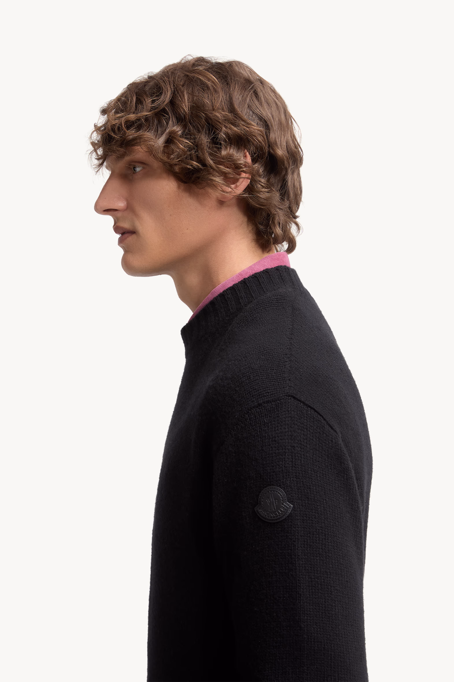 Monogram Wool & Cashmere Sweater Men Black Moncler 4